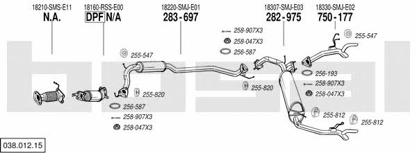  038.012.15 Exhaust system 03801215