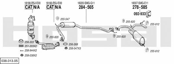  038.013.05 Exhaust system 03801305