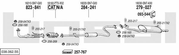 Bosal 038.062.55 Exhaust system 03806255 03806255 Bosal Exhaust system