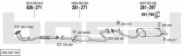 Bosal 038.067.50 Exhaust system 03806750