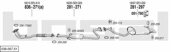 Bosal 038.067.51 Exhaust system 03806751