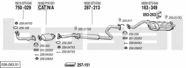  038.083.51 Exhaust system 03808351