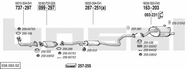  038.083.52 Exhaust system 03808352