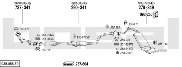Bosal 038.086.50 Exhaust system 03808650