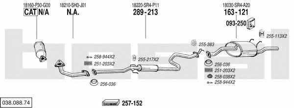  038.088.74 Exhaust system 03808874