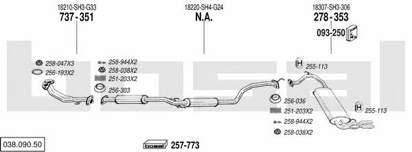 Bosal 038.090.50 Exhaust system 03809050