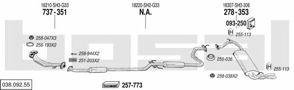 Bosal 038.092.55 Exhaust system 03809255