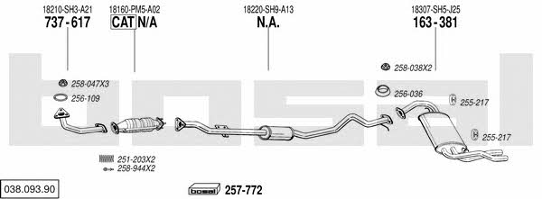 Bosal 038.093.90 Exhaust system 03809390