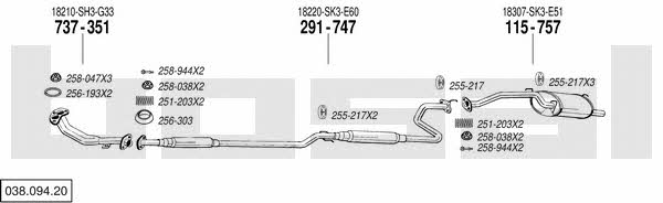Bosal 038.094.20 Exhaust system 03809420