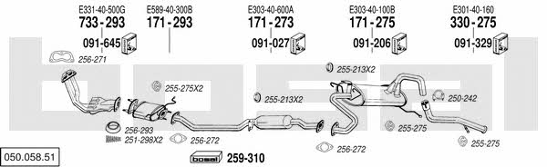 Bosal 050.058.51 Exhaust system 05005851