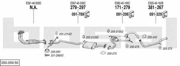  050.059.50 Exhaust system 05005950