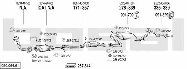 Bosal 050.064.61 Exhaust system 05006461 05006461 Bosal Exhaust system