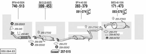 Bosal 050.064.63 Exhaust system 05006463