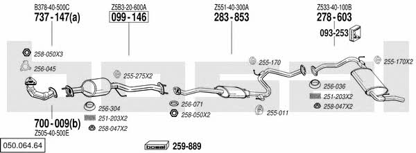 Bosal 050.064.64 Exhaust system 05006464