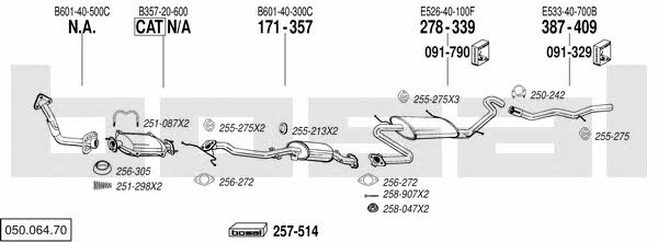 Bosal 050.064.70 Exhaust system 05006470 05006470 Bosal Exhaust system