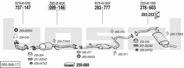 Bosal 050.068.17 Exhaust system 05006817