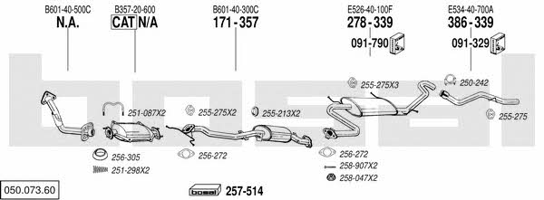 Bosal 050.073.60 Exhaust system 05007360 05007360 Bosal Exhaust system