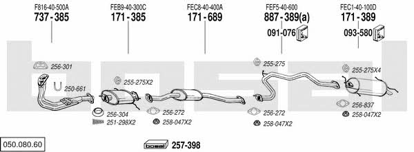 Bosal 050.080.60 Exhaust system 05008060