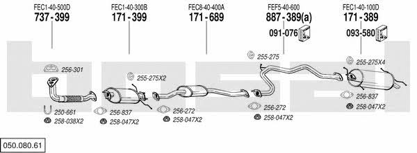 Bosal 050.080.61 Exhaust system 05008061