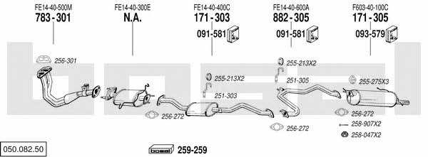  050.082.50 Exhaust system 05008250