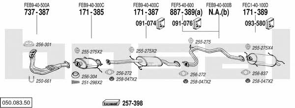  050.083.50 Exhaust system 05008350