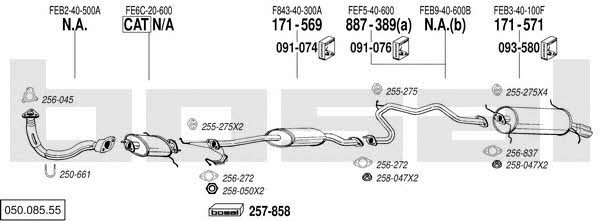  050.085.55 Exhaust system 05008555