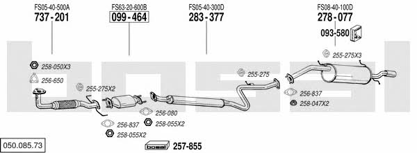 050.085.73 Exhaust system 05008573
