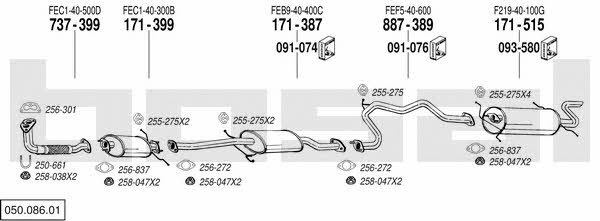  050.086.01 Exhaust system 05008601