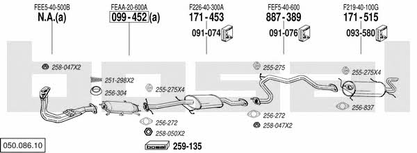  050.086.10 Exhaust system 05008610