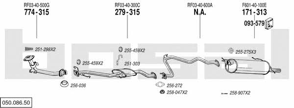 Bosal 050.086.50 Exhaust system 05008650 05008650 Bosal Exhaust system