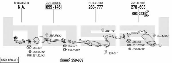  050.150.00 Exhaust system 05015000