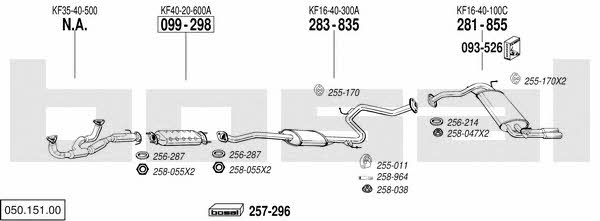 Bosal 050.151.00 Exhaust system 05015100
