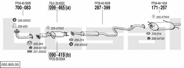 Bosal 050.900.00 Exhaust system 05090000
