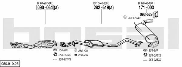 Bosal 050.910.05 Exhaust system 05091005
