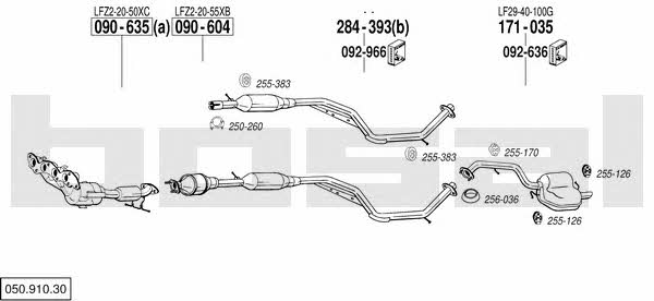  050.910.30 Exhaust system 05091030
