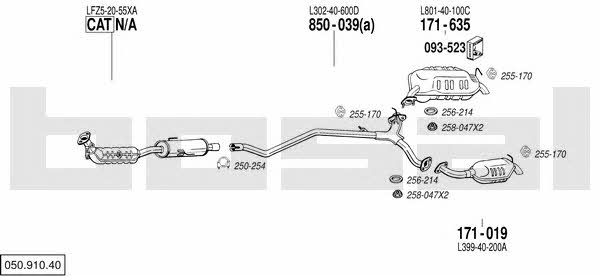 Bosal 050.910.40 Exhaust system 05091040 05091040 Bosal Exhaust system
