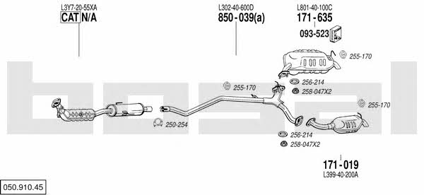 Bosal 050.910.45 Exhaust system 05091045 05091045 Bosal Exhaust system