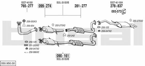  050.950.00 Exhaust system 05095000