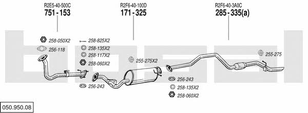Bosal 050.950.08 Exhaust system 05095008 05095008 Bosal Exhaust system
