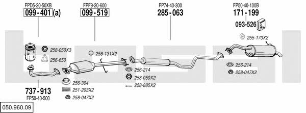 Bosal 050.960.09 Exhaust system 05096009