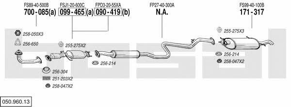  050.960.13 Exhaust system 05096013