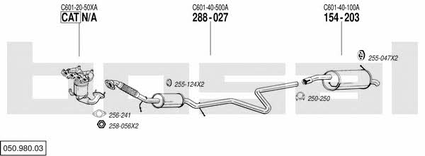 Bosal 050.980.03 Exhaust system 05098003 05098003 Bosal Exhaust system