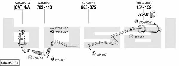 Bosal 050.980.04 Exhaust system 05098004 05098004 Bosal Exhaust system