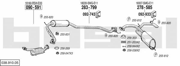  038.910.05 Exhaust system 03891005