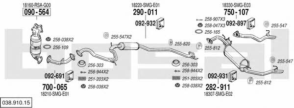 Bosal 038.910.15 Exhaust system 03891015