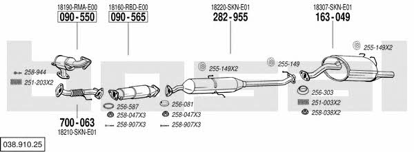 Bosal 038.910.25 Exhaust system 03891025 03891025 Bosal Exhaust system