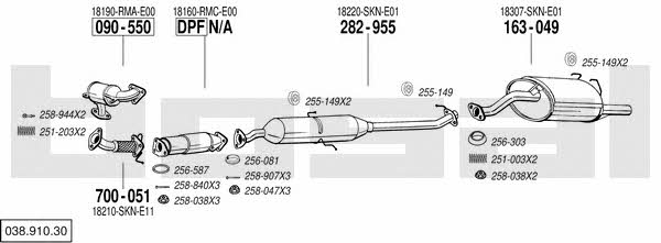 Bosal 038.910.30 Exhaust system 03891030 03891030 Bosal Exhaust system