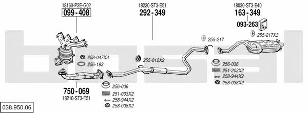  038.950.06 Exhaust system 03895006