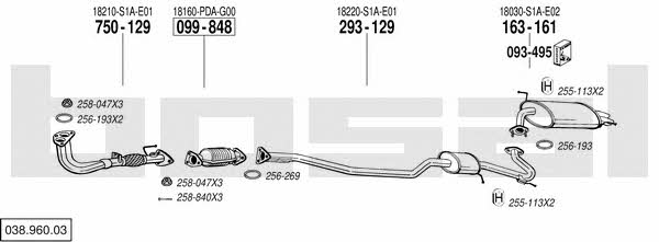  038.960.03 Exhaust system 03896003