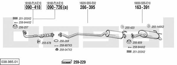 Bosal 038.985.01 Exhaust system 03898501